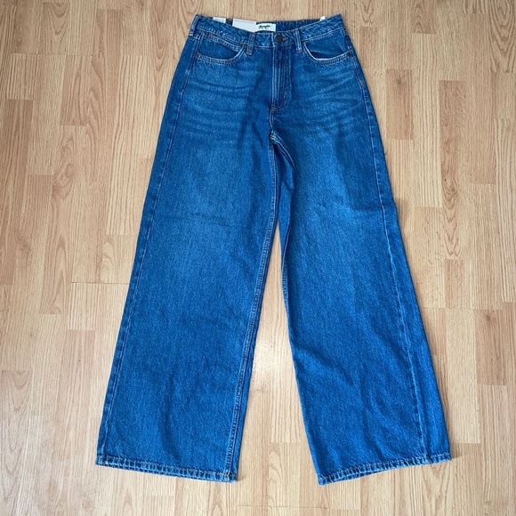 NWT Wrangler Retro Bailey High Rise Wide Leg Blue Denim Jeans Size 28x32 - Picture 5 of 12